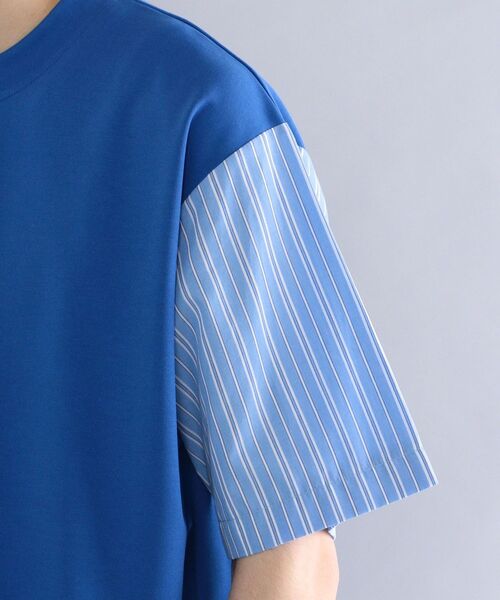 SHIPS(シップス)の「*SHIPS: ポンチ ストライプ スイッチング Tシャツ(Tシャツ/カットソー・メンズ・ホワイト/ブラック/グレー/ブルー・SMALL/MEDIUM/LARGE/X-LARGE)」の18枚目の写真