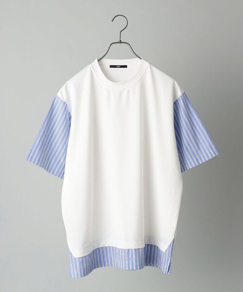 SHIPS(シップス)の「*SHIPS: ポンチ ストライプ スイッチング Tシャツ(Tシャツ/カットソー・メンズ・ホワイト/ブラック/グレー/ブルー・SMALL/MEDIUM/LARGE/X-LARGE)」の22枚目の写真