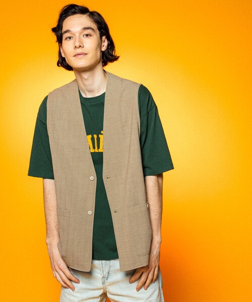 THE SHOP TK （ザ ショップ ティーケー ）の「◆【セットアップ対応可】リネンライクベスト（ベスト・メンズ・ダークグリーン/ダークブラウン/ベージュ/ライトブルー/ネイビー・01/02/03/04）」の19枚目の写真