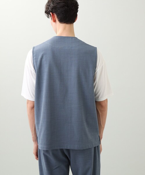 THE SHOP TK （ザ ショップ ティーケー ）の「◆【セットアップ対応可】リネンライクベスト（ベスト・メンズ・ダークグリーン/ダークブラウン/ベージュ/ライトブルー/ネイビー・01/02/03/04）」の6枚目の写真
