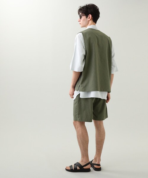 THE SHOP TK （ザ ショップ ティーケー ）の「◆【セットアップ対応可】リネンライクベスト（ベスト・メンズ・ダークグリーン/ダークブラウン/ベージュ/ライトブルー/ネイビー・01/02/03/04）」の21枚目の写真