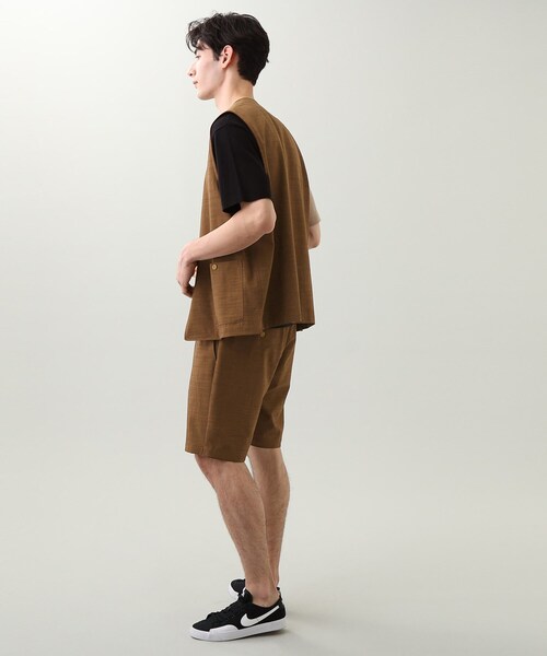 THE SHOP TK （ザ ショップ ティーケー ）の「◆【セットアップ対応可】リネンライクベスト（ベスト・メンズ・ダークグリーン/ダークブラウン/ベージュ/ライトブルー/ネイビー・01/02/03/04）」の8枚目の写真