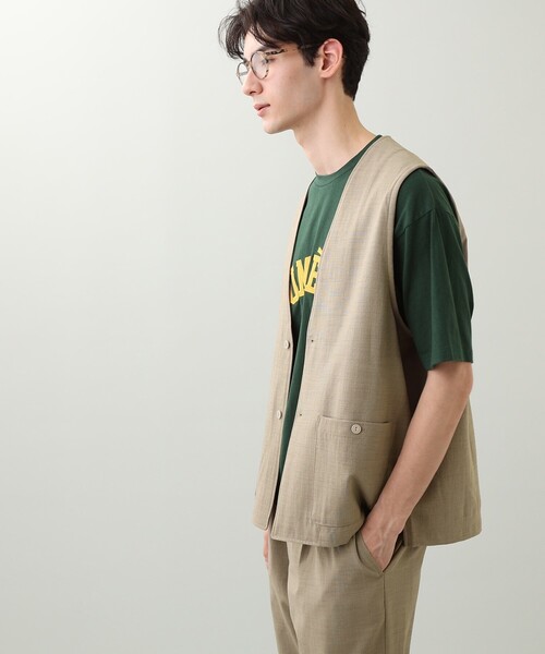THE SHOP TK （ザ ショップ ティーケー ）の「◆【セットアップ対応可】リネンライクベスト（ベスト・メンズ・ダークグリーン/ダークブラウン/ベージュ/ライトブルー/ネイビー・01/02/03/04）」の22枚目の写真