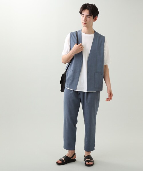 THE SHOP TK （ザ ショップ ティーケー ）の「◆【セットアップ対応可】リネンライクベスト（ベスト・メンズ・ダークグリーン/ダークブラウン/ベージュ/ライトブルー/ネイビー・01/02/03/04）」の18枚目の写真