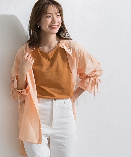 Pierrot（ピエロ）の「汗ジミ防止2wayタンクトップ（タンクトップ・レディース・モカ/グリーン系その他/オレンジ/チャコール/グレイッシュベージュ・L/M）」の5枚目の写真