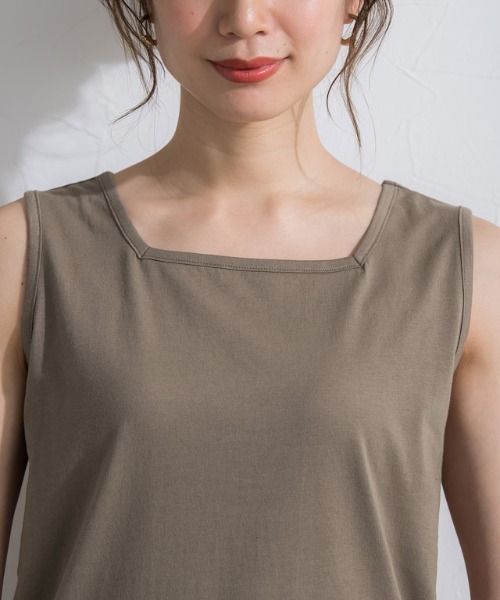 Pierrot（ピエロ）の「汗ジミ防止2wayタンクトップ（タンクトップ・レディース・モカ/グリーン系その他/オレンジ/チャコール/グレイッシュベージュ・L/M）」の20枚目の写真