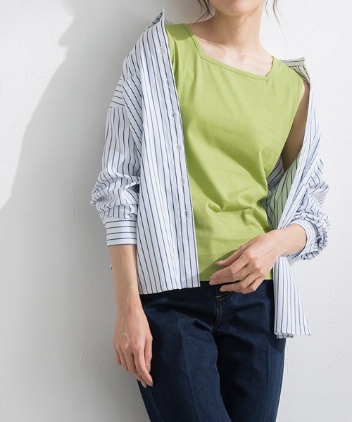 Pierrot（ピエロ）の「汗ジミ防止2wayタンクトップ（タンクトップ・レディース・モカ/グリーン系その他/オレンジ/チャコール/グレイッシュベージュ・L/M）」の9枚目の写真