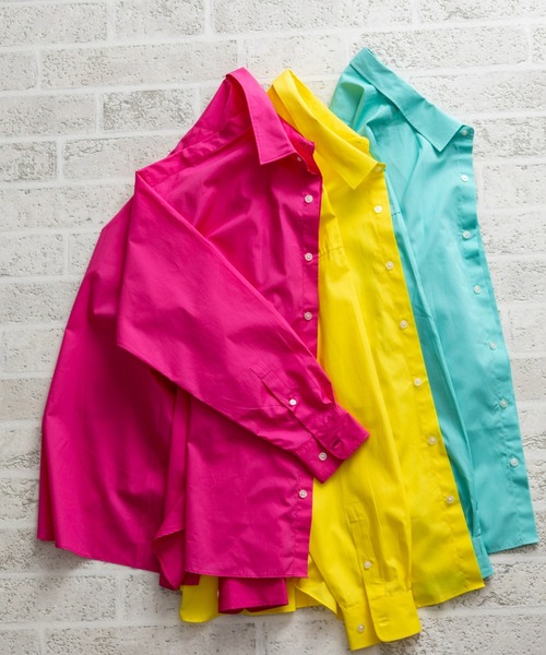 BRICK & SONS（ブリックアンドサンズ）の「リラックスバックプリーツシャツ＜ターコイズ＞（シャツ/ブラウス・メンズ・ライム・LL/S/M/L）」の11枚目の写真