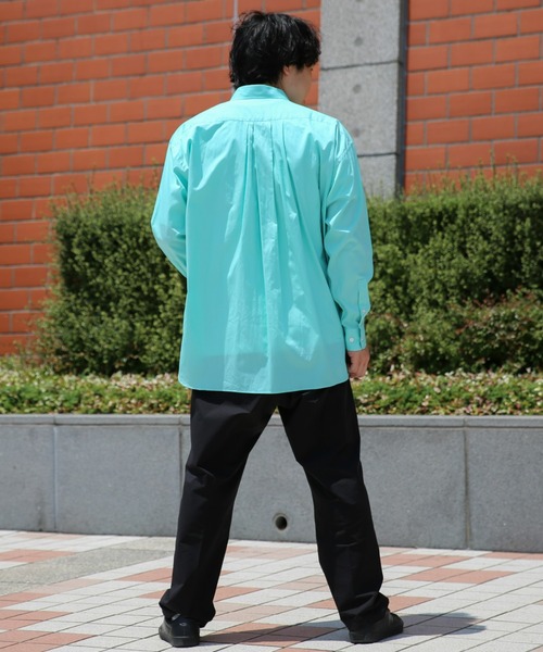 BRICK & SONS（ブリックアンドサンズ）の「リラックスバックプリーツシャツ＜ターコイズ＞（シャツ/ブラウス・メンズ・ライム・LL/S/M/L）」の7枚目の写真