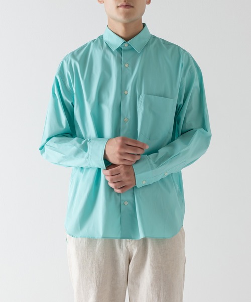BRICK & SONS（ブリックアンドサンズ）の「リラックスバックプリーツシャツ＜ターコイズ＞（シャツ/ブラウス・メンズ・ライム・LL/S/M/L）」の12枚目の写真