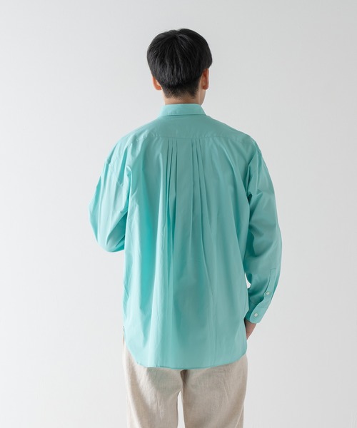 BRICK & SONS（ブリックアンドサンズ）の「リラックスバックプリーツシャツ＜ターコイズ＞（シャツ/ブラウス・メンズ・ライム・LL/S/M/L）」の15枚目の写真