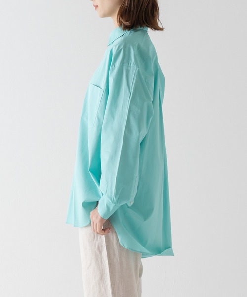 BRICK & SONS（ブリックアンドサンズ）の「リラックスバックプリーツシャツ＜ターコイズ＞（シャツ/ブラウス・メンズ・ライム・LL/S/M/L）」の18枚目の写真