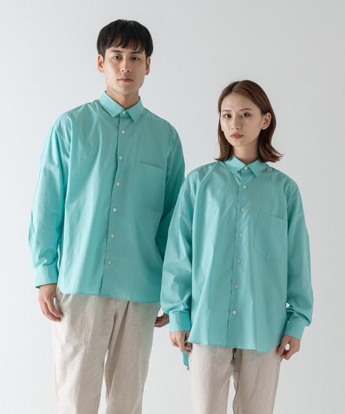 BRICK & SONS（ブリックアンドサンズ）の「リラックスバックプリーツシャツ＜ターコイズ＞（シャツ/ブラウス・メンズ・ライム・LL/S/M/L）」の21枚目の写真