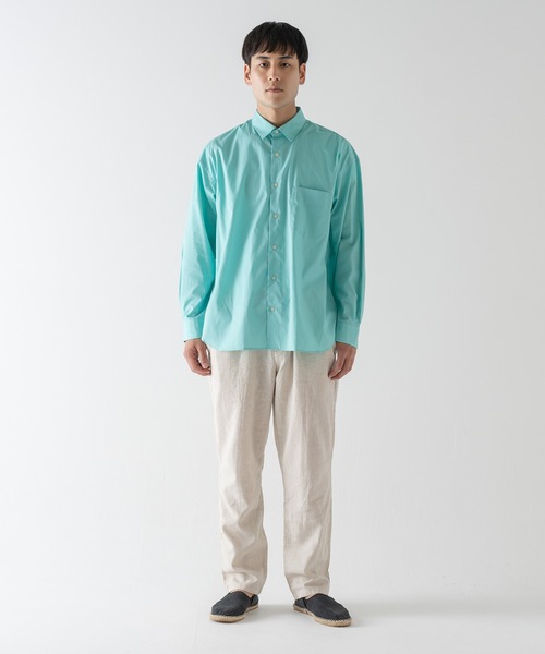 BRICK & SONS（ブリックアンドサンズ）の「リラックスバックプリーツシャツ＜ターコイズ＞（シャツ/ブラウス・メンズ・ライム・LL/S/M/L）」の22枚目の写真