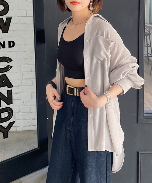 ブラウス シャツ 楊柳シアーBIGシャツ レディース 楊柳シアーBIGシャツ（シャツ/ブラウス）｜PAGEBOY（ページ