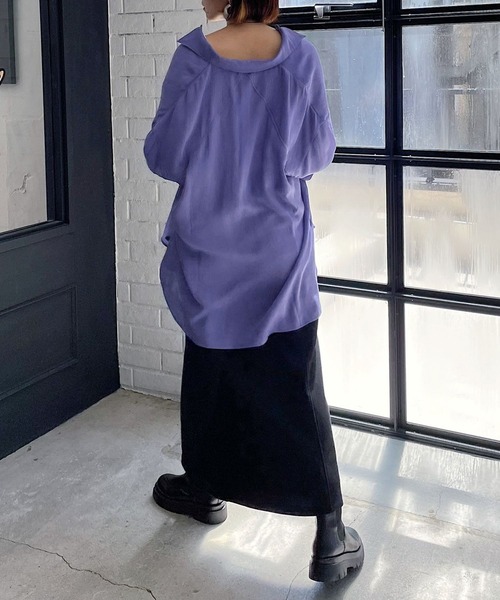 ブラウス シャツ 楊柳シアーBIGシャツ レディース 楊柳シアーBIGシャツ（シャツ/ブラウス）｜PAGEBOY（ページ