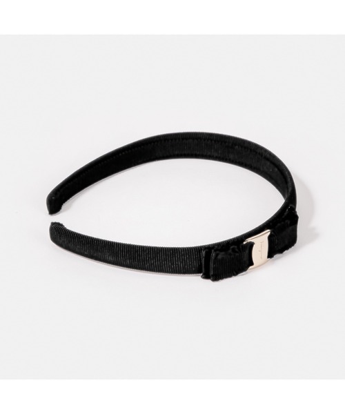 フェラガモ ヴァラリボンカチューシャ オールブラック ビジュー ライン