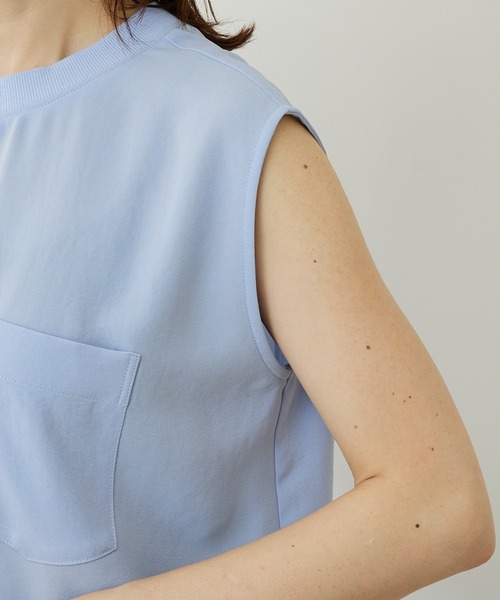 COLLAGE GALLARDAGALANTE（コラージュガリャルダガランテ）の「着心地サラサラ/前後2WAYジョーゼットノースリプルオーバー（シャツ/ブラウス・レディース・ブルー/ホワイト/チャコールグレー・FREE）」の22枚目の写真