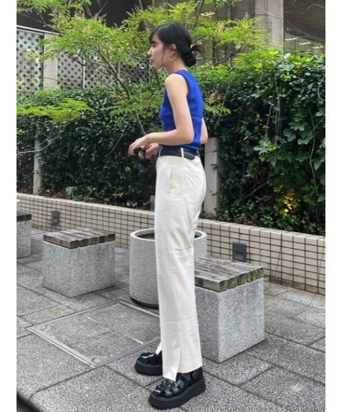 THROW by SLY(スローバイスライ)の「THROW L/W C/P TROUSER ローウエスト パンツ(スラックス・レディース・ブラウン/アイボリー・1/0)」の16枚目の写真