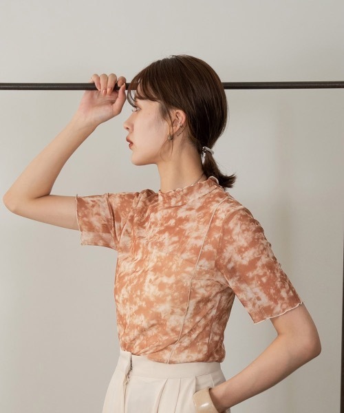 Amiur(エミレ)の「marble sheer mellow tops(Tシャツ/カットソー・レディース・ブラウン系その他/グリーン/ダークグレー・FREE)」の7枚目の写真