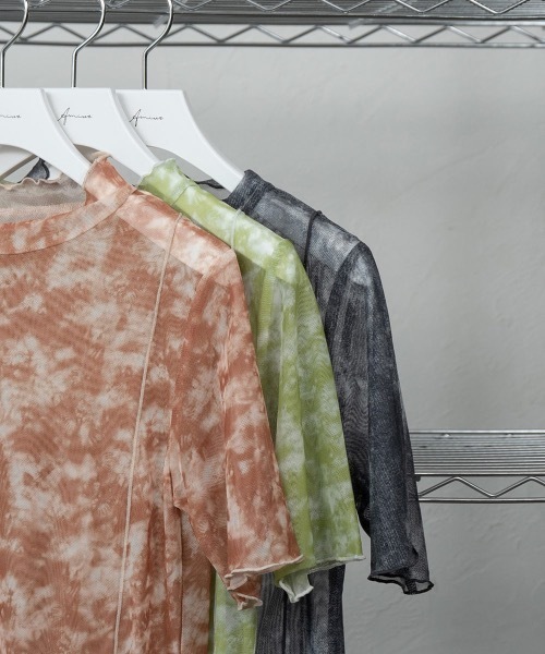 Amiur(エミレ)の「marble sheer mellow tops(Tシャツ/カットソー・レディース・ブラウン系その他/グリーン/ダークグレー・FREE)」の5枚目の写真