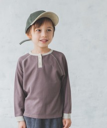 pairmanon（ペアマノン）の「【ふんわりワッフル】【かぞくおそろい】ユニセックスヘンリーネック長袖Tシャツ（Tシャツ/カットソー・キッズ）」