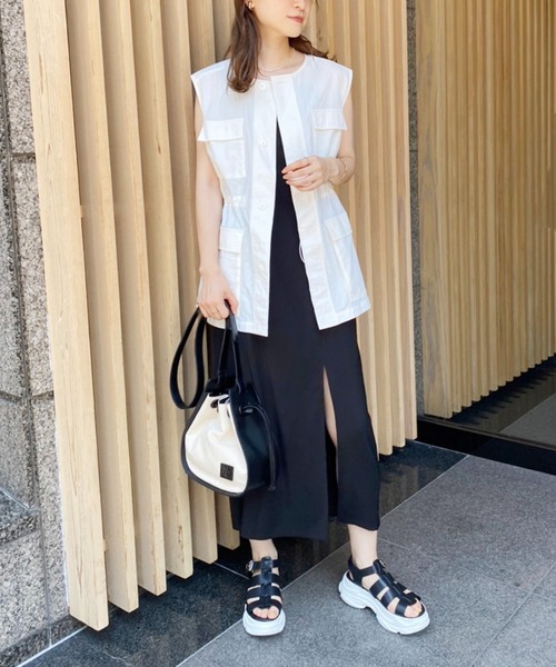 one after another NICE CLAUP（ワンアフターアナザーナイスクラップ）の「サイド巾着ショルダーBAG（ショルダーバッグ・レディース・ブラック/ベージュ/キャメル・FREE）」の15枚目の写真