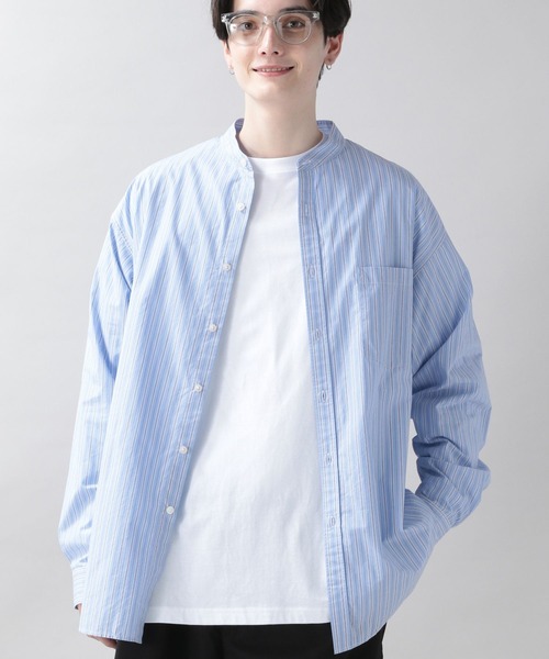 RAGEBLUE(レイジブルー)の「セミロングバンドカラーシャツ(シャツ/ブラウス・メンズ・ホワイト/ブラック/ブルー・MEDIUM/LARGE)」の2枚目の写真