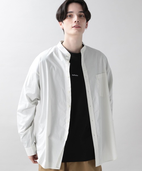 RAGEBLUE(レイジブルー)の「セミロングバンドカラーシャツ(シャツ/ブラウス・メンズ・ホワイト/ブラック/ブルー・MEDIUM/LARGE)」の11枚目の写真