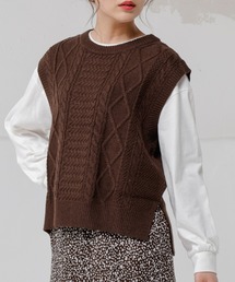 Honeys | ケーブル編ニットベスト(ベスト)