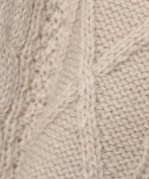 Honeys（ハニーズ）の「ケーブル編ニットベスト（ベスト・レディース・ベージュ/ブラウン/アイボリー/ブルー系その他/ダークオレンジ・LL/M/L）」の8枚目の写真