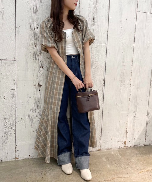 one after another NICE CLAUP(ワンアフターアナザーナイスクラップ)の「バックリボンマーメイドワンピース(ワンピース・レディース・ブラウン系その他/ベージュ系その他/ライトカーキ・FREE)」の21枚目の写真