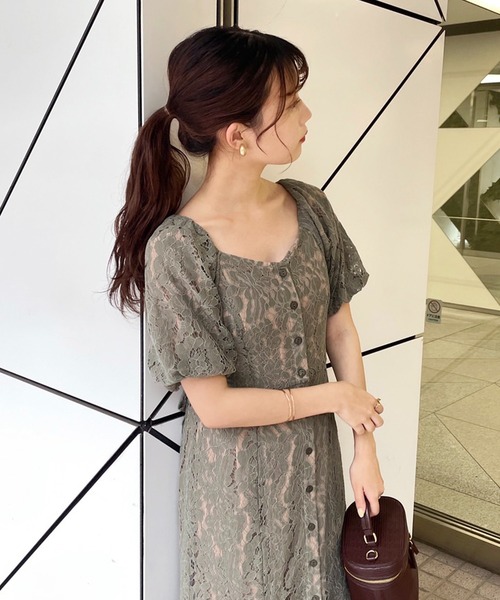 one after another NICE CLAUP(ワンアフターアナザーナイスクラップ)の「バックリボンマーメイドワンピース(ワンピース・レディース・ブラウン系その他/ベージュ系その他/ライトカーキ・FREE)」の5枚目の写真