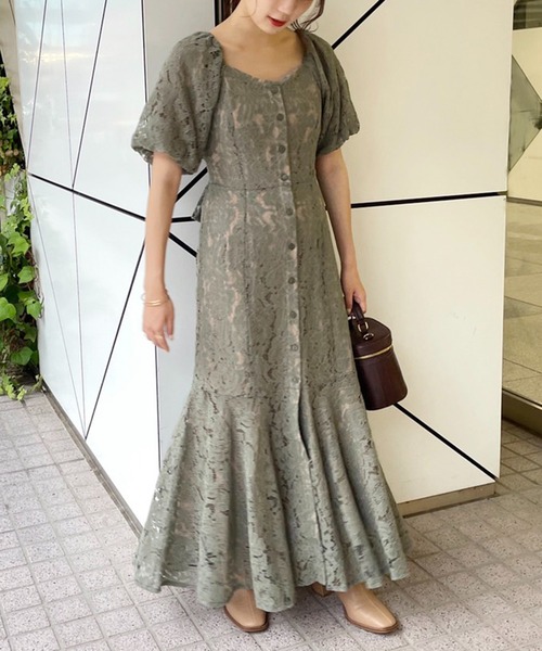 one after another NICE CLAUP(ワンアフターアナザーナイスクラップ)の「バックリボンマーメイドワンピース(ワンピース・レディース・ブラウン系その他/ベージュ系その他/ライトカーキ・FREE)」の11枚目の写真