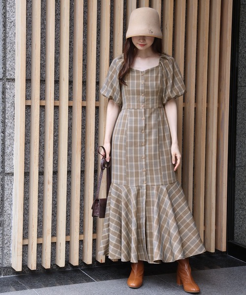one after another NICE CLAUP(ワンアフターアナザーナイスクラップ)の「バックリボンマーメイドワンピース(ワンピース・レディース・ブラウン系その他/ベージュ系その他/ライトカーキ・FREE)」の14枚目の写真