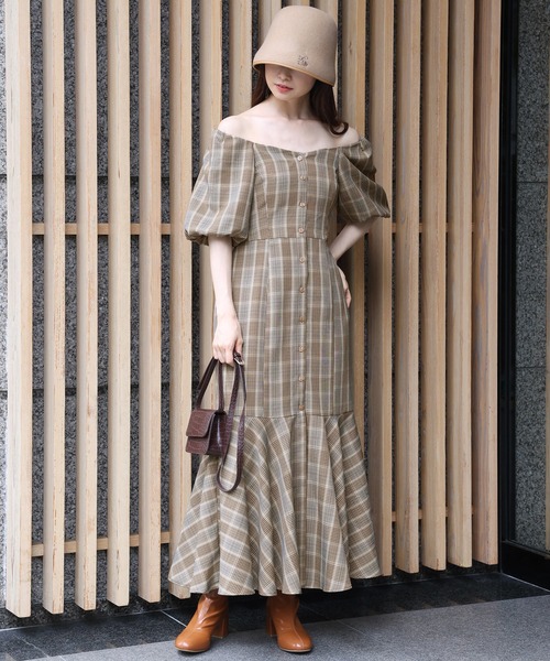 one after another NICE CLAUP(ワンアフターアナザーナイスクラップ)の「バックリボンマーメイドワンピース(ワンピース・レディース・ブラウン系その他/ベージュ系その他/ライトカーキ・FREE)」の19枚目の写真