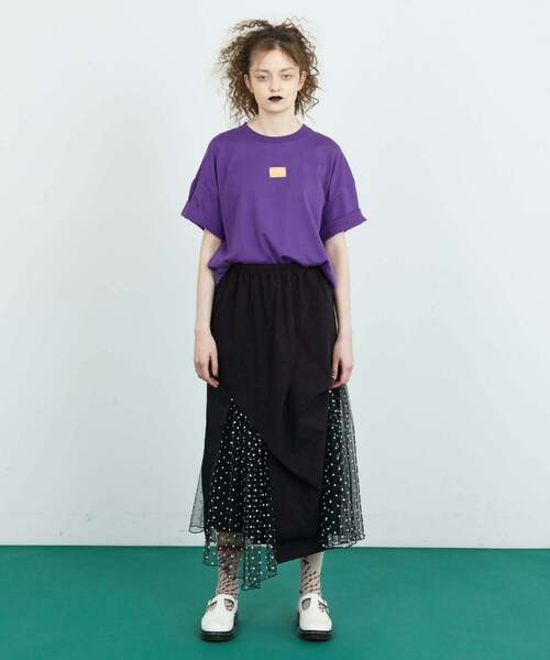 FRAPBOIS（フラボア）の「ピーチチュール スカート（スカート・レディース・バーガンディー/ブラック・1）」の9枚目の写真