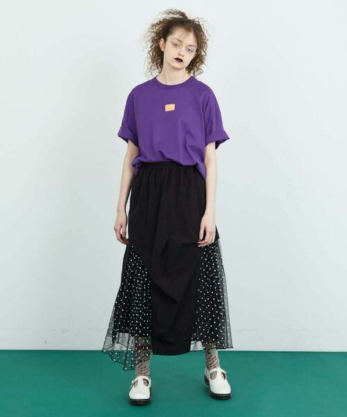 FRAPBOIS（フラボア）の「ピーチチュール スカート（スカート・レディース・バーガンディー/ブラック・1）」の12枚目の写真