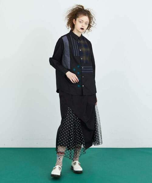 FRAPBOIS（フラボア）の「ピーチチュール スカート（スカート・レディース・バーガンディー/ブラック・1）」の14枚目の写真