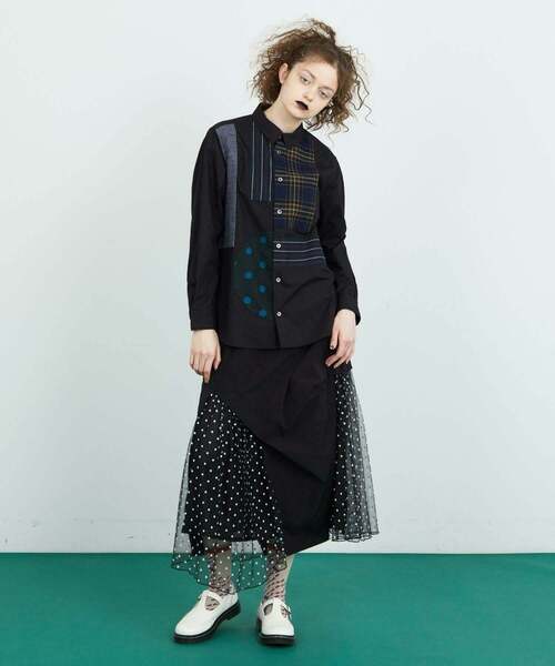 FRAPBOIS（フラボア）の「ピーチチュール スカート（スカート・レディース・バーガンディー/ブラック・1）」の15枚目の写真