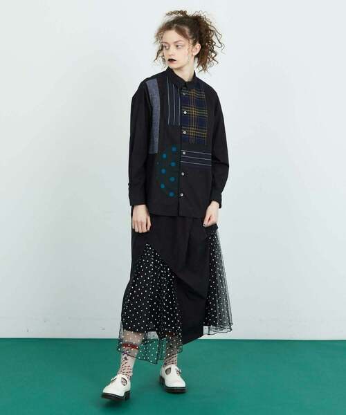 FRAPBOIS（フラボア）の「ピーチチュール スカート（スカート・レディース・バーガンディー/ブラック・1）」の17枚目の写真