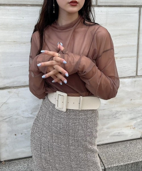 EIMY ISTOIRE（エイミーイストワール）の「スクエアバックルカラーベルト（ベルト・レディース・ホワイト/ブラック/ブラウン・FREE）」の14枚目の写真