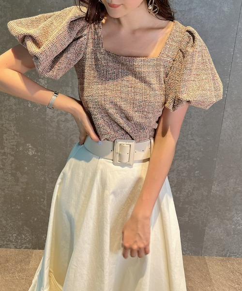 EIMY ISTOIRE（エイミーイストワール）の「スクエアバックルカラーベルト（ベルト・レディース・ホワイト/ブラック/ブラウン・FREE）」の15枚目の写真