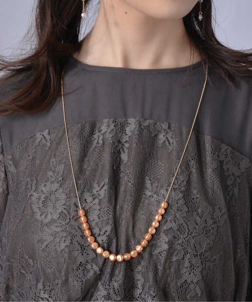 バロックパール 長さ調節可能 2WAY ネックレス パーティー 結婚式