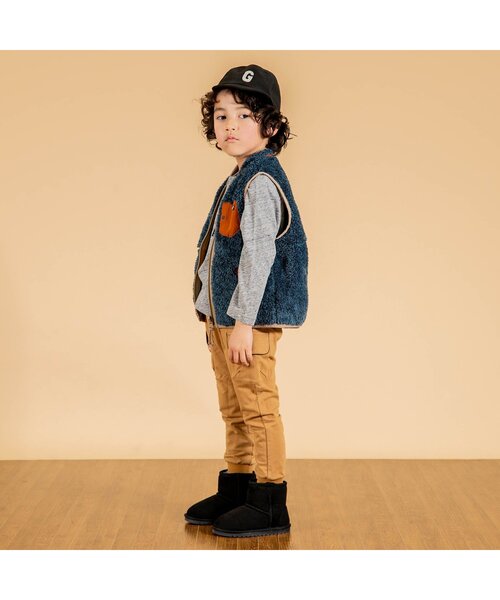 F.O.KIDS（エフオーキッズ）の「アップリケキャップ（キャップ・キッズ・ゴールド/ダークグリーン/ネイビー/ブラック/レンガ・54/58/50）」の6枚目の写真