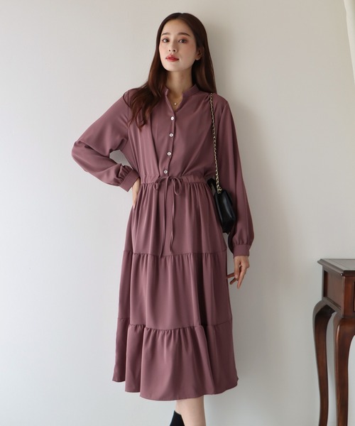 BLUEEAST(ブルーイースト)の「《新色追加/選べる着丈》アソートプリントティアードワンピース(ワンピース・レディース・ブラック/ベージュ/カーキ/スモークピンク/モカ/ブラック系/グリーン/ブラック系その他2/ベージュ系/ブラウン系/グレー系/ブラックミックス/ベージュ×ブラック/ブラック×ベージュ/ブラウン系2/グリーン系/ネイビー系/グレー/ブラック系2/ベージュ系2・MEDIUM/LARGE)」の20枚目の写真