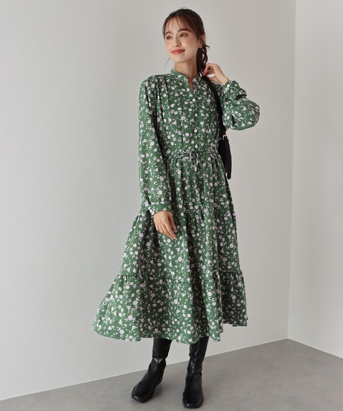 BLUEEAST(ブルーイースト)の「《新色追加/選べる着丈》アソートプリントティアードワンピース(ワンピース・レディース・ブラック/ベージュ/カーキ/スモークピンク/モカ/ブラック系/グリーン/ブラック系その他2/ベージュ系/ブラウン系/グレー系/ブラックミックス/ベージュ×ブラック/ブラック×ベージュ/ブラウン系2/グリーン系/ネイビー系/グレー/ブラック系2/ベージュ系2・MEDIUM/LARGE)」の17枚目の写真