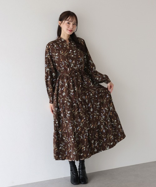 BLUEEAST(ブルーイースト)の「《新色追加/選べる着丈》アソートプリントティアードワンピース(ワンピース・レディース・ブラック/ベージュ/カーキ/スモークピンク/モカ/ブラック系/グリーン/ブラック系その他2/ベージュ系/ブラウン系/グレー系/ブラックミックス/ベージュ×ブラック/ブラック×ベージュ/ブラウン系2/グリーン系/ネイビー系/グレー/ブラック系2/ベージュ系2・MEDIUM/LARGE)」の22枚目の写真