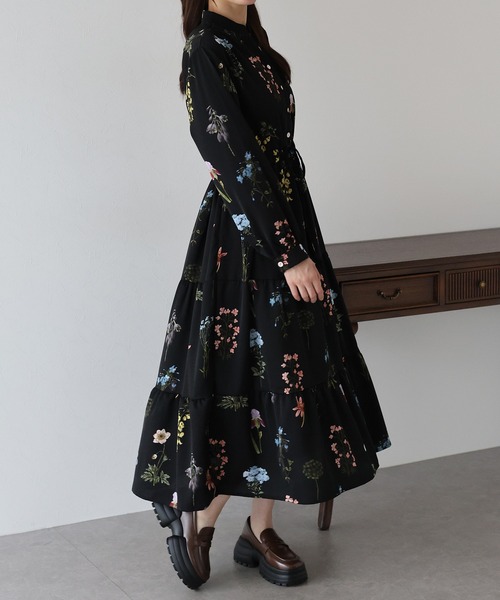 美品 3 ET DEMI 別注 リネン ティアードワンピース ブルー 美品 3 ET DEMI 別注 リネン ティアードワンピース ブルー 美品