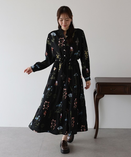 美品 3 ET DEMI 別注 リネン ティアードワンピース ブルー ブライトテンセルティアードワンピース （ワンピース）｜HOUSE
